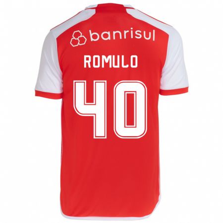 Kandiny Hombre Camiseta Rômulo #40 Rojo Blanco 1ª Equipación 2024/25 La Camisa Chile