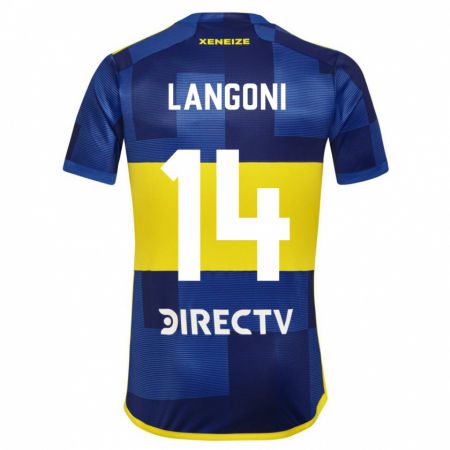 Kandiny Hombre Camiseta Luca Langoni #14 Azul Amarillo 1ª Equipación 2024/25 La Camisa Chile