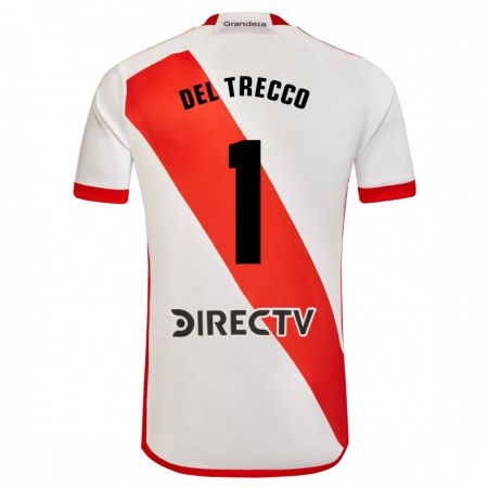 Kandiny Hombre Camiseta Martina Del Trecco #1 Blanco Rojo 1ª Equipación 2024/25 La Camisa Chile