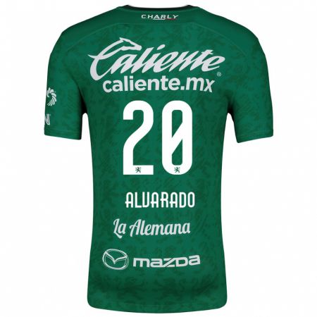 Kandiny Hombre Camiseta Alfonso Alvarado #20 Verde Blanco 1ª Equipación 2024/25 La Camisa Chile