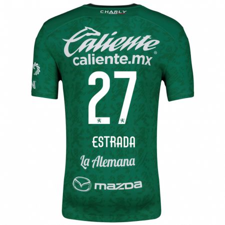 Kandiny Hombre Camiseta Ángel Estrada #27 Verde Blanco 1ª Equipación 2024/25 La Camisa Chile