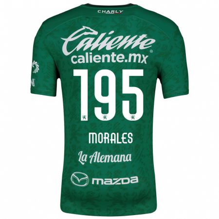 Kandiny Hombre Camiseta Daniel Morales #195 Verde Blanco 1ª Equipación 2024/25 La Camisa Chile