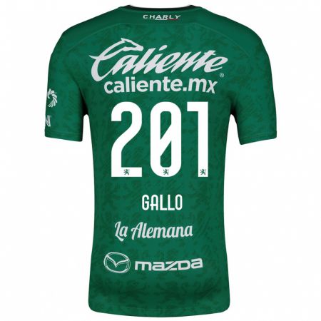 Kandiny Hombre Camiseta Andrés Gallo #201 Verde Blanco 1ª Equipación 2024/25 La Camisa Chile