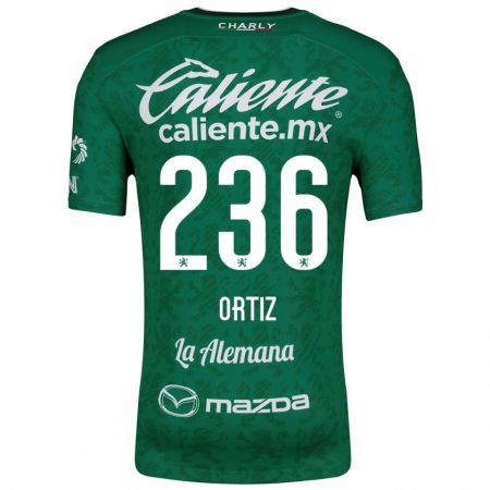 Kandiny Hombre Camiseta Youssef Ortiz #236 Verde Blanco 1ª Equipación 2024/25 La Camisa Chile