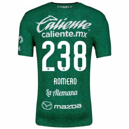 Kandiny Hombre Camiseta Paulo Romero #238 Verde Blanco 1ª Equipación 2024/25 La Camisa Chile