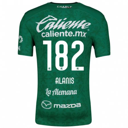 Kandiny Hombre Camiseta Alejandro Alanís #182 Verde Blanco 1ª Equipación 2024/25 La Camisa Chile