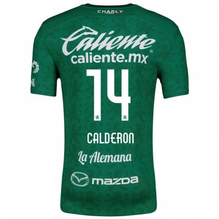 Kandiny Hombre Camiseta Daniela Calderón #14 Verde Blanco 1ª Equipación 2024/25 La Camisa Chile