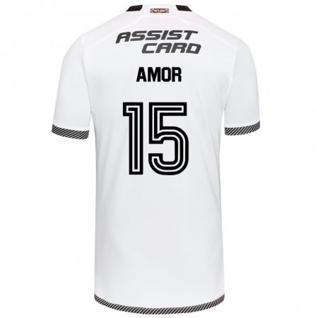 Kandiny Hombre Camiseta Emiliano Amor #15 Blanco Negro 1ª Equipación 2024/25 La Camisa Chile