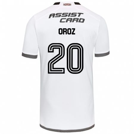 Kandiny Hombre Camiseta Alexander Oroz #20 Blanco Negro 1ª Equipación 2024/25 La Camisa Chile