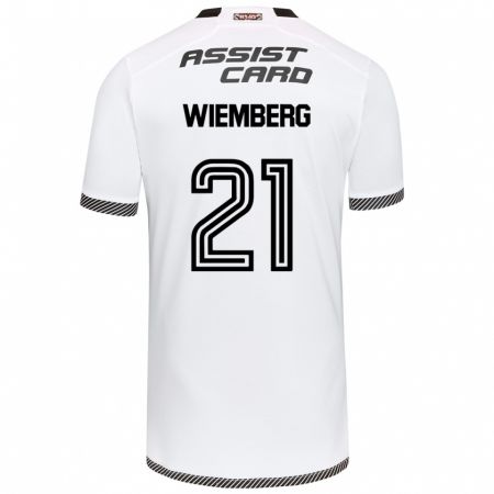 Kandiny Hombre Camiseta Erick Wiemberg #21 Blanco Negro 1ª Equipación 2024/25 La Camisa Chile