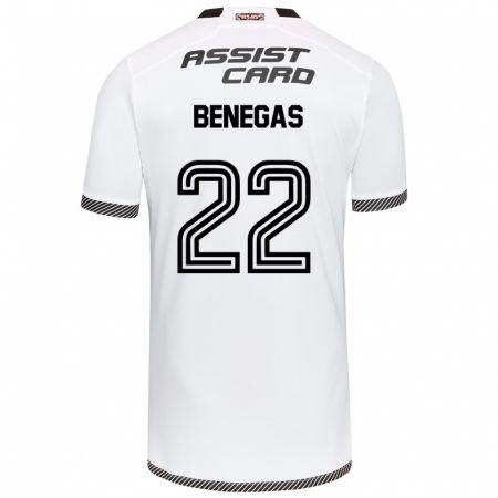 Kandiny Hombre Camiseta Leandro Benegas #22 Blanco Negro 1ª Equipación 2024/25 La Camisa Chile