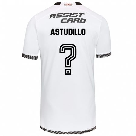 Kandiny Hombre Camiseta Jerall Astudillo #0 Blanco Negro 1ª Equipación 2024/25 La Camisa Chile