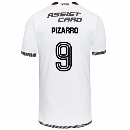 Kandiny Hombre Camiseta Damián Pizarro #9 Blanco Negro 1ª Equipación 2024/25 La Camisa Chile