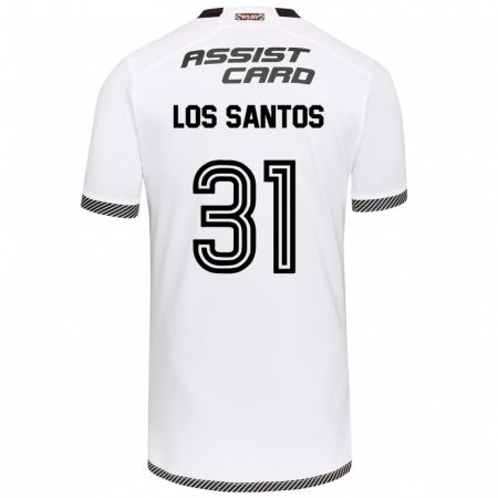 Kandiny Hombre Camiseta Matías De Los Santos #31 Blanco Negro 1ª Equipación 2024/25 La Camisa Chile