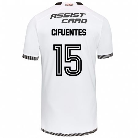 Kandiny Hombre Camiseta Anaís Cifuentes #15 Blanco Negro 1ª Equipación 2024/25 La Camisa Chile