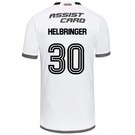 Kandiny Hombre Camiseta Aixa Helbringer #30 Blanco Negro 1ª Equipación 2024/25 La Camisa Chile