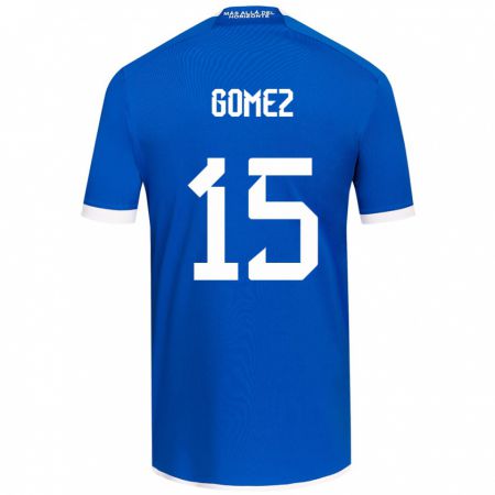 Kandiny Hombre Camiseta Juan Pablo Gómez #15 Azul Blanco 1ª Equipación 2024/25 La Camisa Chile