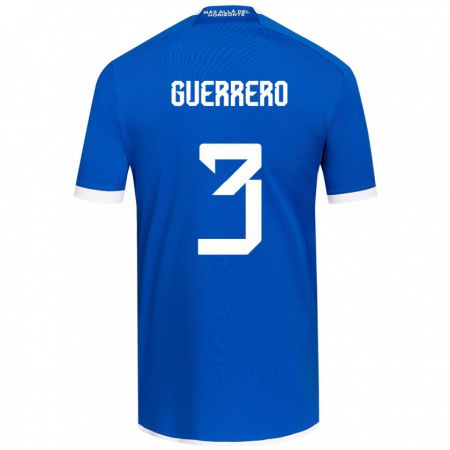 Kandiny Hombre Camiseta Carla Guerrero #3 Azul Blanco 1ª Equipación 2024/25 La Camisa Chile