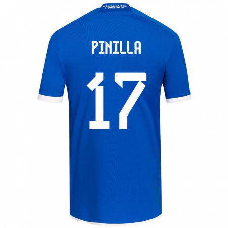 Kandiny Hombre Camiseta Fernanda Pinilla #17 Azul Blanco 1ª Equipación 2024/25 La Camisa Chile