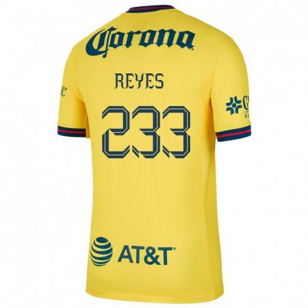 Kandiny Hombre Camiseta Andrés Reyes #233 Amarillo Azul 1ª Equipación 2024/25 La Camisa Chile