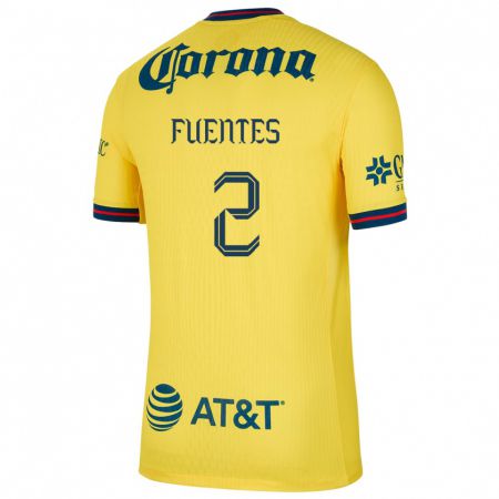 Kandiny Hombre Camiseta Luis Fuentes #2 Amarillo Azul 1ª Equipación 2024/25 La Camisa Chile