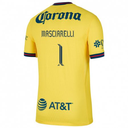 Kandiny Hombre Camiseta Renata Masciarelli #1 Amarillo Azul 1ª Equipación 2024/25 La Camisa Chile