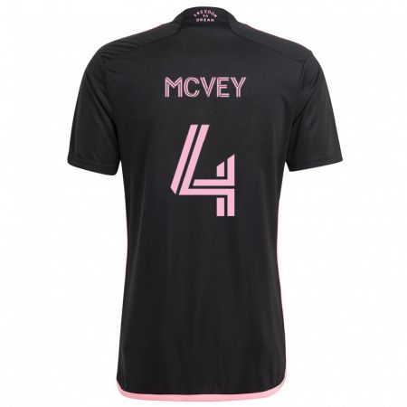 Kandiny Hombre Camiseta Christopher Mcvey #4 Negro 2ª Equipación 2024/25 La Camisa Chile