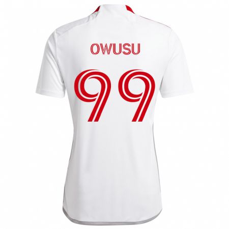 Kandiny Hombre Camiseta Prince Osei Owusu #99 Blanco Rojo 2ª Equipación 2024/25 La Camisa Chile