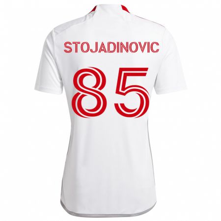 Kandiny Hombre Camiseta Marko Stojadinovic #85 Blanco Rojo 2ª Equipación 2024/25 La Camisa Chile