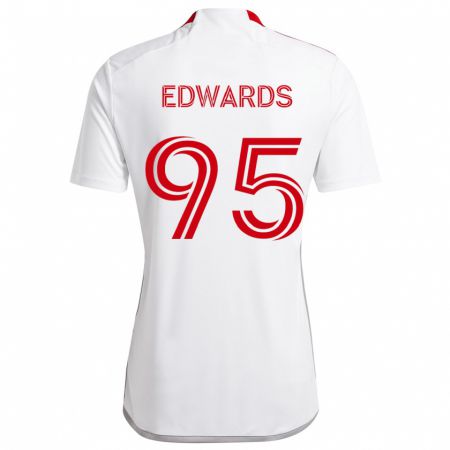 Kandiny Hombre Camiseta Nathaniel Edwards #95 Blanco Rojo 2ª Equipación 2024/25 La Camisa Chile