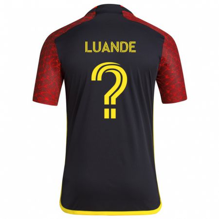 Kandiny Hombre Camiseta Michael Luande #0 Negro Rojo 2ª Equipación 2024/25 La Camisa Chile