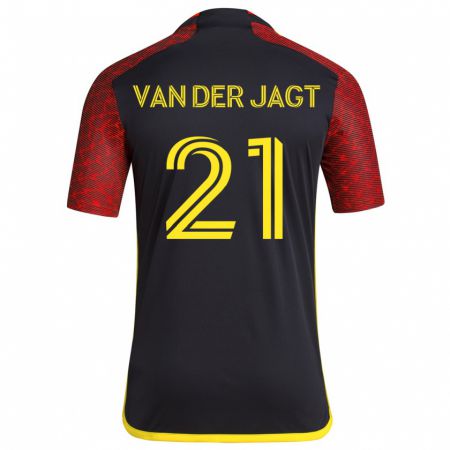 Kandiny Hombre Camiseta Olivia Van Der Jagt #21 Negro Rojo 2ª Equipación 2024/25 La Camisa Chile