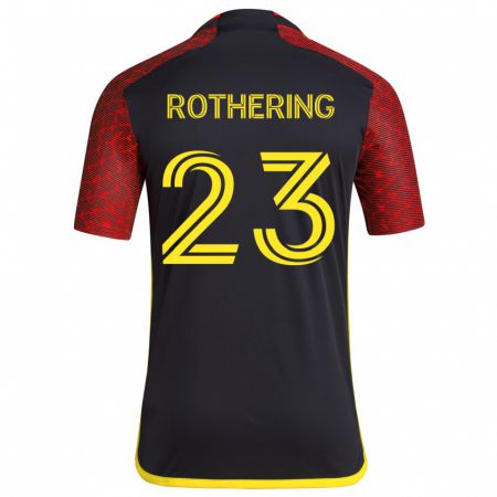 Kandiny Hombre Camiseta Holly Rothering #23 Negro Rojo 2ª Equipación 2024/25 La Camisa Chile