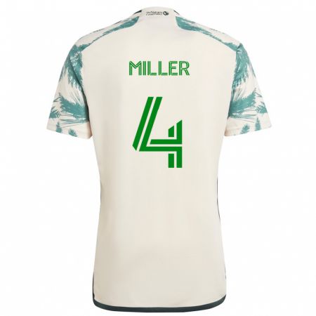 Kandiny Hombre Camiseta Kamal Miller #4 Beige Marrón 2ª Equipación 2024/25 La Camisa Chile