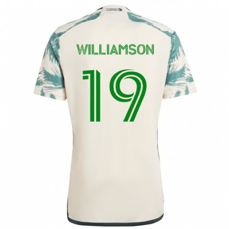 Kandiny Hombre Camiseta Eryk Williamson #19 Beige Marrón 2ª Equipación 2024/25 La Camisa Chile