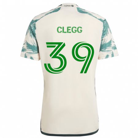 Kandiny Hombre Camiseta Tyler Clegg #39 Beige Marrón 2ª Equipación 2024/25 La Camisa Chile