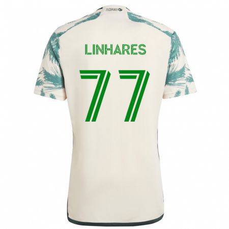 Kandiny Hombre Camiseta Kyle Linhares #77 Beige Marrón 2ª Equipación 2024/25 La Camisa Chile