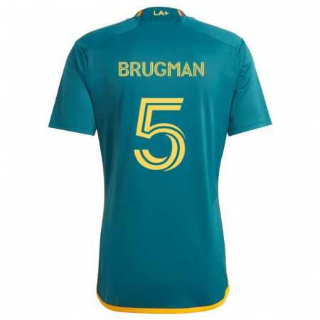 Kandiny Hombre Camiseta Gastón Brugman #5 Verde Amarillo 2ª Equipación 2024/25 La Camisa Chile