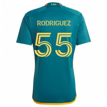 Kandiny Hombre Camiseta Diego Rodriguez #55 Verde Amarillo 2ª Equipación 2024/25 La Camisa Chile