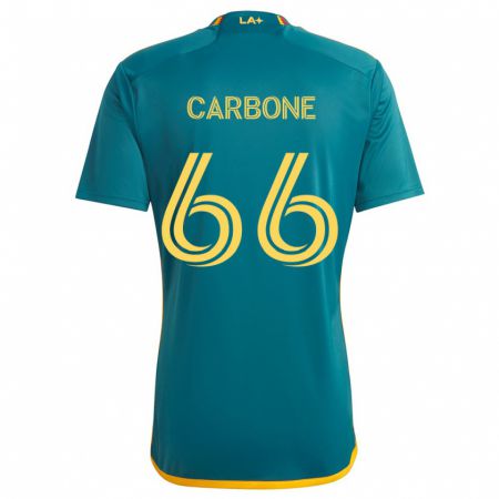 Kandiny Hombre Camiseta Matteo Carbone #66 Verde Amarillo 2ª Equipación 2024/25 La Camisa Chile