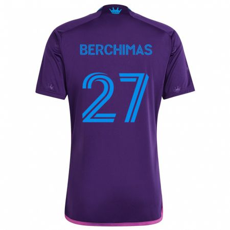 Kandiny Hombre Camiseta Nimfasha Berchimas #27 Azul Morado 2ª Equipación 2024/25 La Camisa Chile