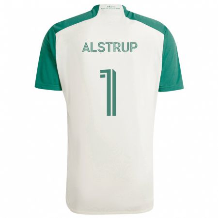 Kandiny Hombre Camiseta Marcus Alstrup #1 Colores Tostados Verde 2ª Equipación 2024/25 La Camisa Chile