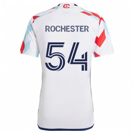 Kandiny Hombre Camiseta Lamonth Rochester #54 Blanco Rojo Azul 2ª Equipación 2024/25 La Camisa Chile