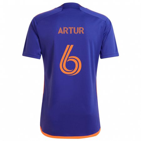 Kandiny Hombre Camiseta Artur #6 Púrpura Naranja 2ª Equipación 2024/25 La Camisa Chile