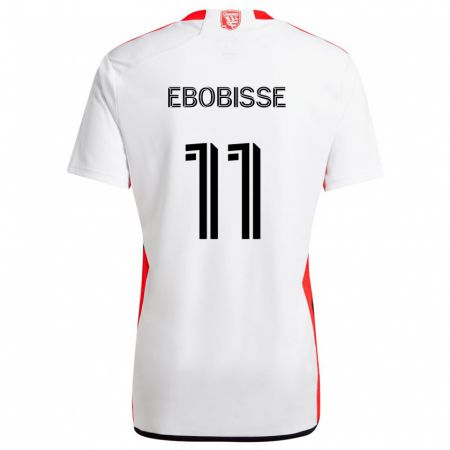 Kandiny Hombre Camiseta Jeremy Ebobisse #11 Blanco Rojo 2ª Equipación 2024/25 La Camisa Chile