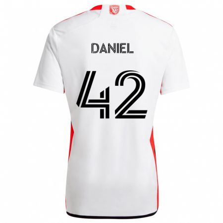 Kandiny Hombre Camiseta Daniel #42 Blanco Rojo 2ª Equipación 2024/25 La Camisa Chile