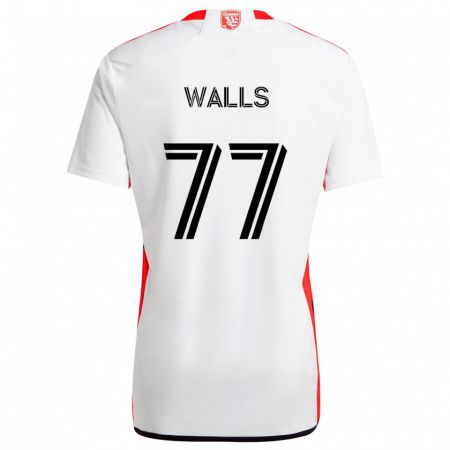 Kandiny Hombre Camiseta Casey Walls #77 Blanco Rojo 2ª Equipación 2024/25 La Camisa Chile