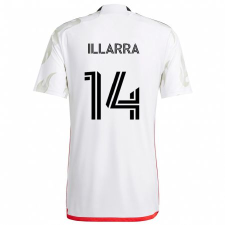 Kandiny Hombre Camiseta Asier Illarramendi #14 Blanco Rojo Negro 2ª Equipación 2024/25 La Camisa Chile