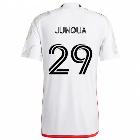 Kandiny Hombre Camiseta Sam Junqua #29 Blanco Rojo Negro 2ª Equipación 2024/25 La Camisa Chile