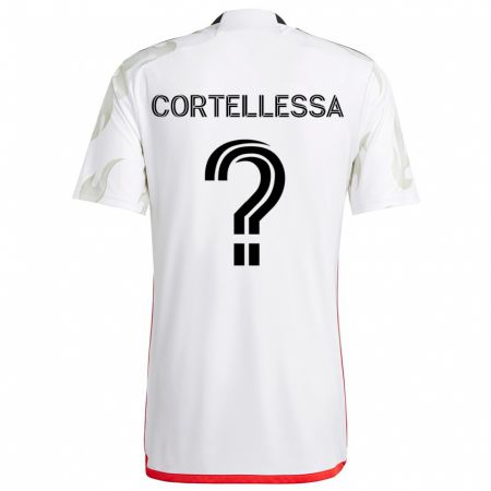 Kandiny Hombre Camiseta Michael Cortellessa #0 Blanco Rojo Negro 2ª Equipación 2024/25 La Camisa Chile